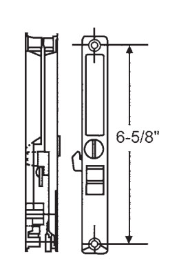 TechnologyLK STB Sliding Glass Patio Door Handle Set, Flush Mount, Non-Keyed, &quot;C&quot; Cam, Nite-Lock, Chrome, 6-5/8&quot; Screw Holes | 13292