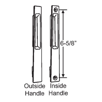 TechnologyLK STB Sliding Glass Patio Door Dummy Handle Set, Flush Mount, Chrome, 6-5/8&quot; Screw Holes | 13311
