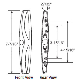 TechnologyLK STB Sliding Glass Patio Door Outside Pull for Internal Locking Handle Set, Black, 3-15/16&quot; or 4-15/16&quot;  Screw Holes  | 13427B
