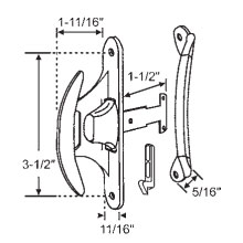 TechnologyLK STB Sliding Patio Screen Door Latch and Handle Set, 3-1/2&quot; Screw Holes  | 14155A