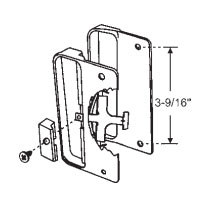 TechnologyLK STB Sliding Patio Screen Door Latch and Handle Set, 3-9/16&quot; Screw Holes  | 1462