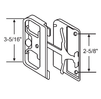 TechnologyLK STB Sliding Patio Screen Door Latch and Handle Set, 2-5/8&quot; Screw Holes | 1464