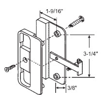 TechnologyLK STB Sliding Patio Screen Door Latch and Handle Set, 3-1/4&quot; Screw Holes  | 1496
