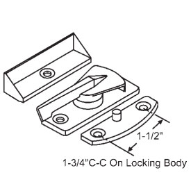 TechnologyLK STB Sliding Patio Screen Door Latch and Handle Set, 1-3/4&quot; Screw Holes  | 1497