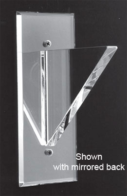 Mirart Clear Back Solid Style No Lip Acrylic Shelf Support - 6 in - Pair | 163C