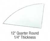 C.R. Laurence CRL 12&quot; Quarter Round 1/4&quot; Clear Tempered Glass Shelf - Pack of 5 | 14TGQ12
