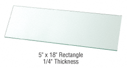C.R. Laurence CRL 5&quot; x 18&quot; Rectangle 1/4&quot; Clear Tempered Glass Shelf - Pack of 5 | 14TGR518