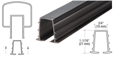 C.R. Laurence CRL Top Vinyl for 1/4&quot; (6 mm) Thick Glass - 12 Ft Long | 14TV