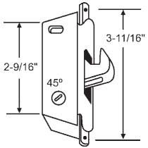 TechnologyLK STB Sliding Glass Patio Door Lock, Mortise Type, 3-11/16&quot; Screw Holes  | 16171