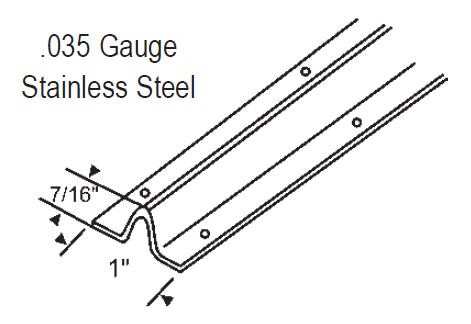 Stainless Steel Lower Track for Sliding Screen Doors | 16251