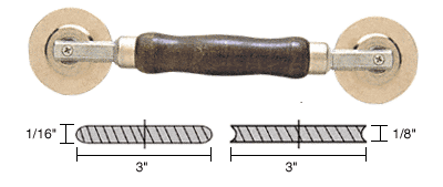 C.R. Laurence CRL Heavy-Duty Steel Combination Roller Tool 3&quot; x 1/16&quot; and 3&quot; x 1/8&quot; Wheels | 166166RN