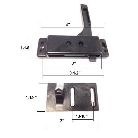 Strybuc Industries STB RV Amerimax Storm Door Lever Latch, Black, Left Hand | 17166LHB