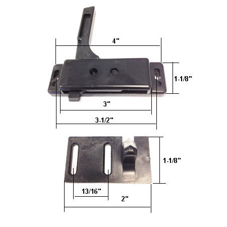 Strybuc Industries STB RV Amerimax Storm Door Lever Latch, Black, Right Hand | 17166RHB