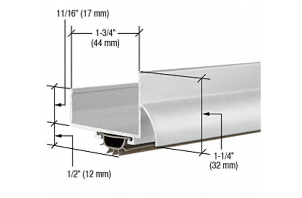 CRL Aluminum Finish &quot;U&quot; Shape Door Bottom - 35-3/4&quot; | 17VRA36