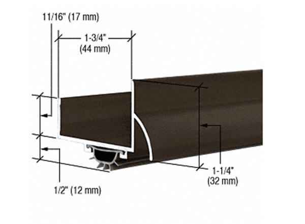CRL Dark Bronze Anodized &quot;U&quot; Shape Door Bottom - 35-3/4&quot; | 17VRD36