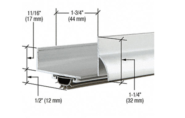 CRL Aluminum Finish &quot;U&quot; Shape Door Bottom with Full Notch - 35-3/4&quot; | 17VRFNA36