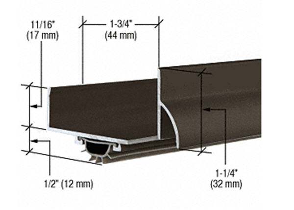 CRL Dark Bronze Anodized &quot;U&quot; Shape Door Bottom with Full Notch - 35-3/4&quot; | 17VRFND36