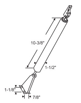 TechnologyLK STB Storm Door Closer, Pneumatic, Heavy Duty, Black | 1897B