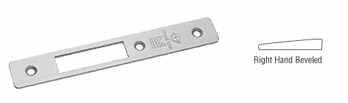 C.R. Laurence CRL Aluminum Right Hand Beveled Faceplate for MS1853H Series Hook Throw Deadlocks  | 18320AL