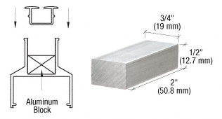 C.R. Laurence CRL 100 Series Aluminum Blocks for Use With Bottom Rigid Vinyl - Pack of 10 | 1ASB1