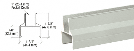 C.R. Laurence CRL Agate Gray 100 Series Bottom Rail - 20 ft Long | 1BR241AGY