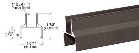 C.R. Laurence CRL Matte Bronze 100 Series Bottom Rail - 20 ft Long | 1BR241BRZ