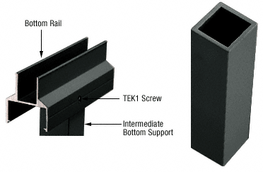 C.R. Laurence CRL Matte Black Intermediate Bottom Support | 1BSBL
