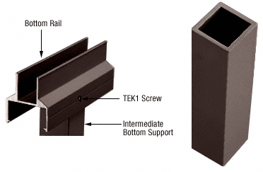 C.R. Laurence CRL Matte Bronze Intermediate Bottom Support | 1BSBRZ