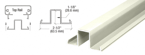 C.R. Laurence CRL Oyster White 200, 300, 350, and 400 Series Glass Top Infills - 20 ft Long | 1FGLS0W