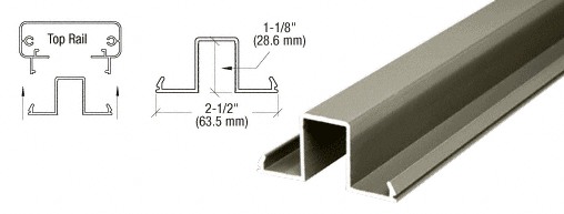 C.R. Laurence CRL Beige Gray 200, 300, 350, and 400 Series Glass Top Infills - 20 ft Long | 1FGLSBGY