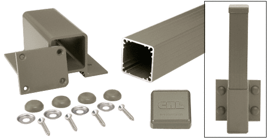 C.R. Laurence CRL Beige Gray 100 Series 36&quot; Fascia Mount Post Kit | 1FP36KBGY