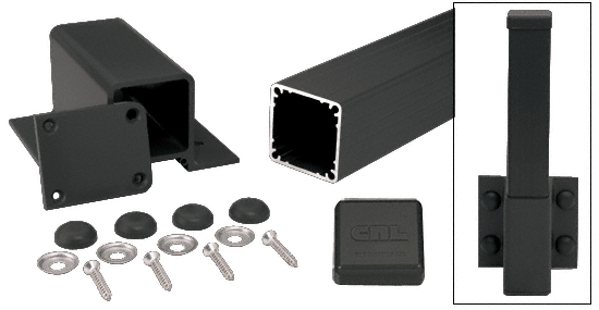 C.R. Laurence CRL Matte Black 100 Series 36&quot; Fascia Mount Post Kit | 1FP36KBL