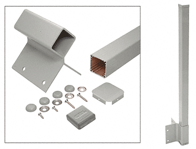 C.R. Laurence CRL 42&quot; Agate Gray  White 100 Series 90 Degree Fascia Mount Post Kit | 1FP942KAGY