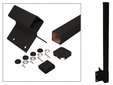 C.R. Laurence CRL 42&quot; Matte Black 100 Series 90 Degree Fascia Mount Post Kit | 1FP942KBL