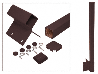 C.R. Laurence CRL 42&quot; Matte Bronze 100 Series 90 Degree Fascia Mount Post Kit | 1FP942KBRZ