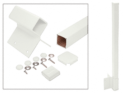 C.R. Laurence CRL 48&quot; Oyster White 100 Series 90 Degree Fascia Mount Post Kit | 1FP948K0W