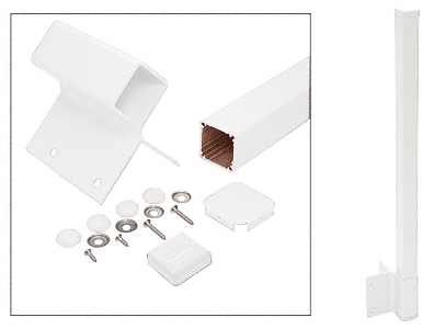 C.R. Laurence CRL 48&quot; Sky White 100 Series 90 Degree Fascia Mount Post Kit | 1FP948KW