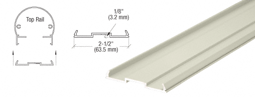 C.R. Laurence CRL Oyster White Top Rail Infill for Pickets - 20 ft Long | 1FPKT0W