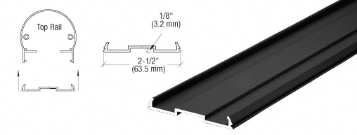 C.R. Laurence CRL Matte Black Top Rail Infill for Pickets - 20 ft Long | 1FPKTBL