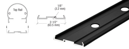 C.R. Laurence CRL Matte Black Pre-Punched 20&#39;1&quot; Top Rail Infill for Pickets | 1FPKTDBL