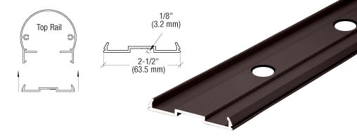 C.R. Laurence CRL Matte Bronze Pre-Punched 20&#39;1&quot; Top Rail Infill for Pickets | 1FPKTDBRZ