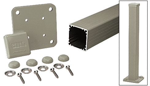 C.R. Laurence CRL Beige Gray 100 Series 36&quot; Surface Mount Post Kit | 1P36KBGY