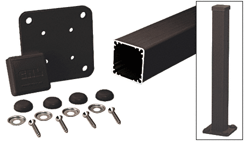C.R. Laurence CRL Matte Black 100 Series 36&quot; Surface Mount Post Kit | 1P36KBL