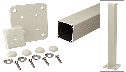 C.R. Laurence CRL Oyster White 100 Series 42&quot; Surface Mount Post Kit | 1P42K0W