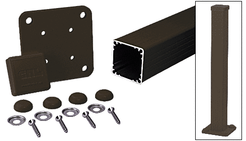 C.R. Laurence CRL Matte Bronze 100 Series 42&quot; Surface Mount Post Kit | 1P42KBRZ