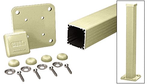 C.R. Laurence CRL Chromate (Unfinished) 100 Series 42&quot; Surface Mount Post Kit | 1P42KCRM