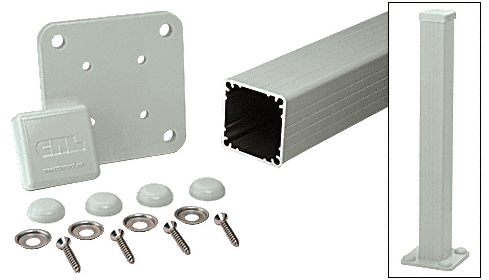 C.R. Laurence CRL Agate Gray 100 Series 48&quot; Surface Mount Post Kit | 1P48KAGY