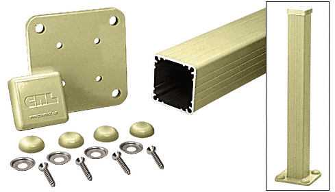 C.R. Laurence CRL Chromate (Unfinished) 100 Series 48&quot; Surface Mount Post Kit | 1P48KCRM