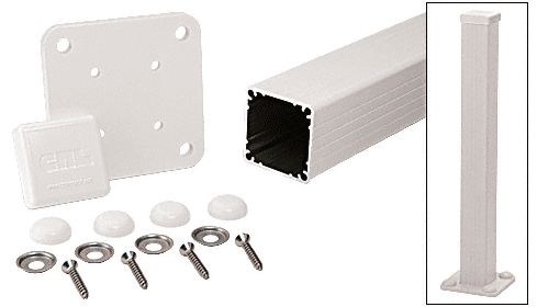 C.R. Laurence CRL Sky White 100 Series 48&quot; Surface Mount Post Kit | 1P48KW