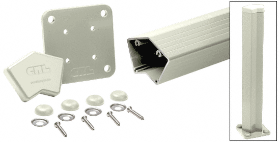 C.R. Laurence CRL Oyster White 100 Series 36&quot; 135 Degree Surface Mount Post Kit | 1P536K0W